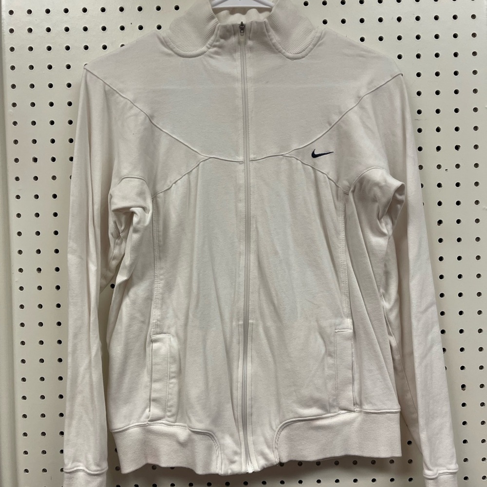 Nike Classic White Zip-Up Hoodie